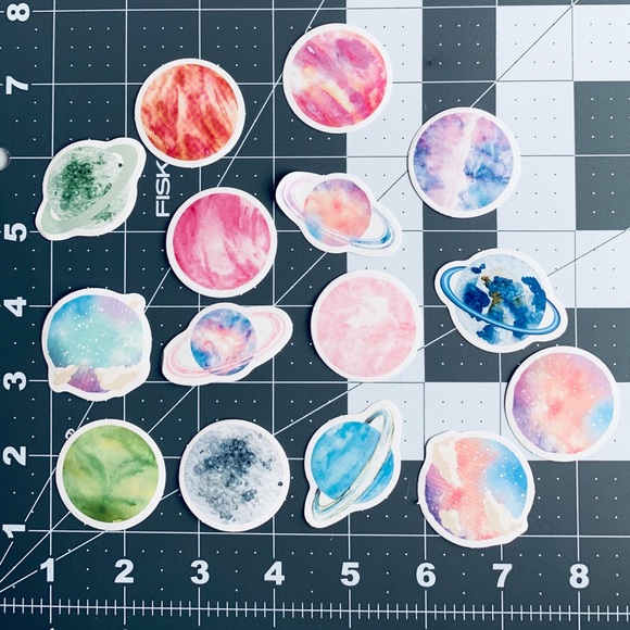 Accessories - Set of 15 Planets Paper Stickers